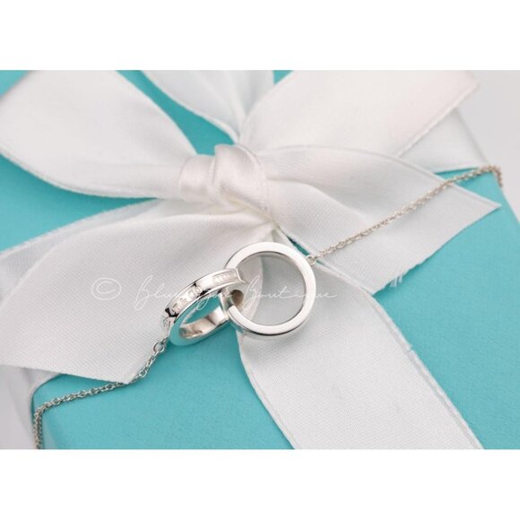 100% Authentic Tiffany & Co. 1837 Collection Interlocking Circles Necklace 16" - Picture 4 of 8